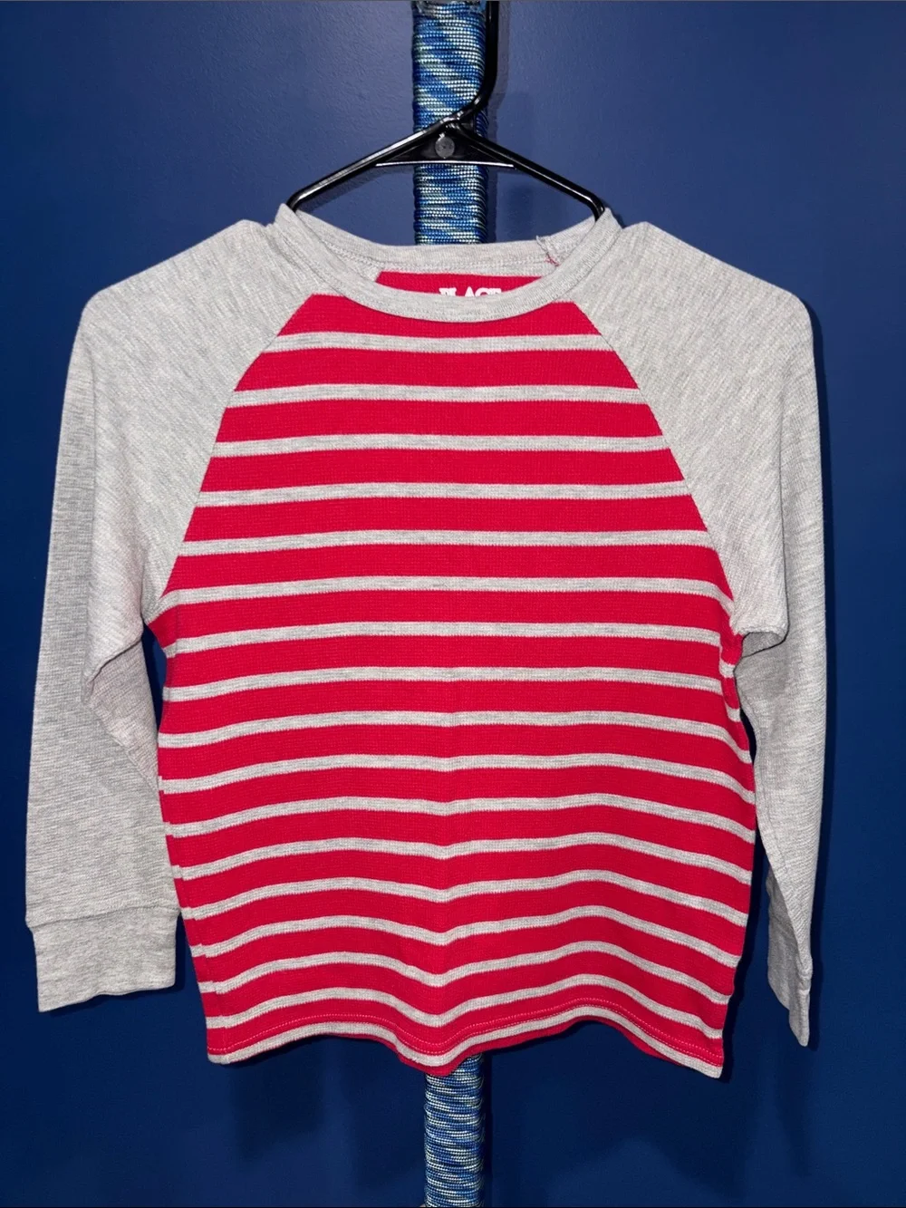 The Children's Place- Red and Gray Striped Long Sleeve Top Size 7/8